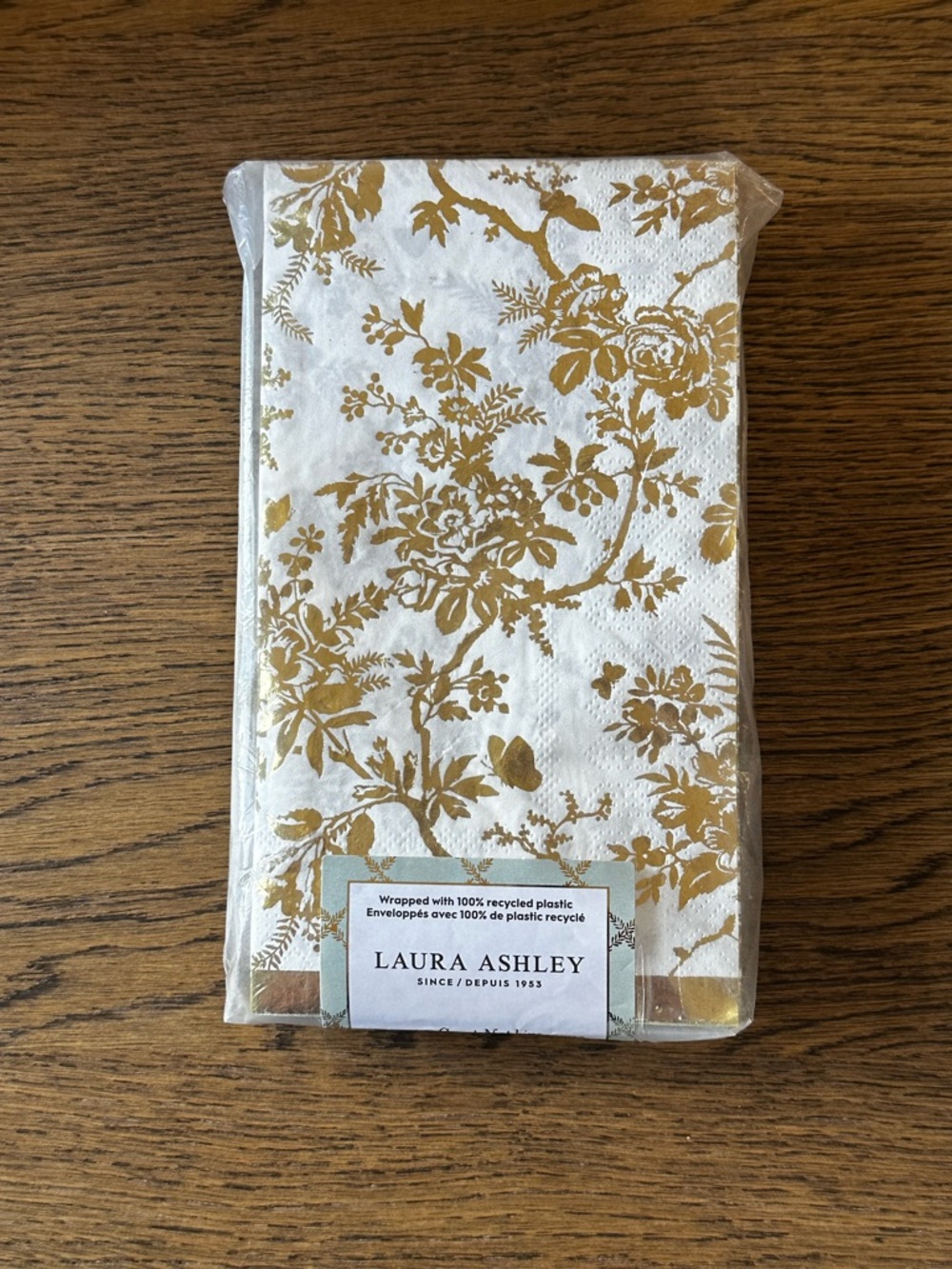 New Laura Ashley Gold Floral Paper Napkins